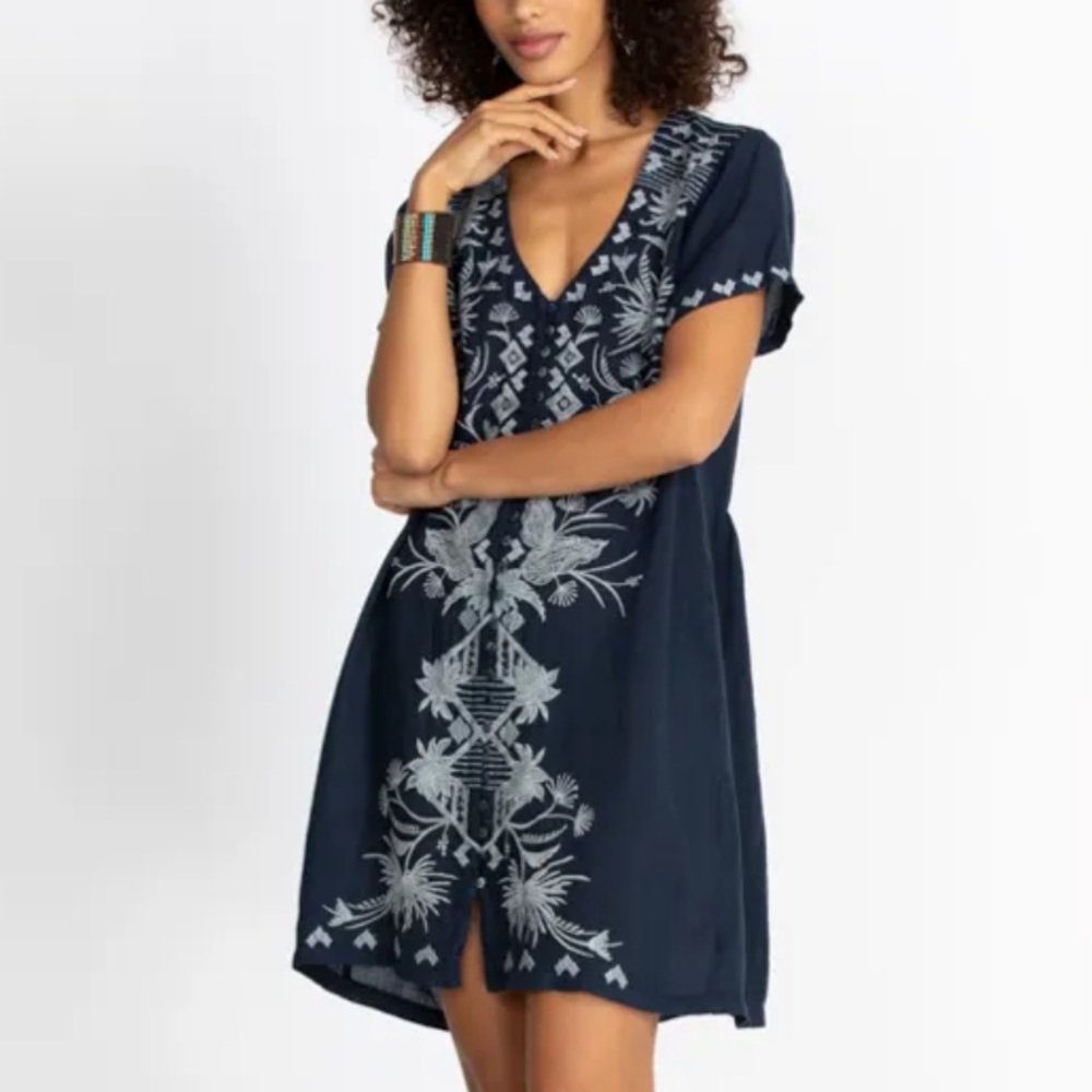Johnny Was Devere Breezy Dress, Granite Blue, S